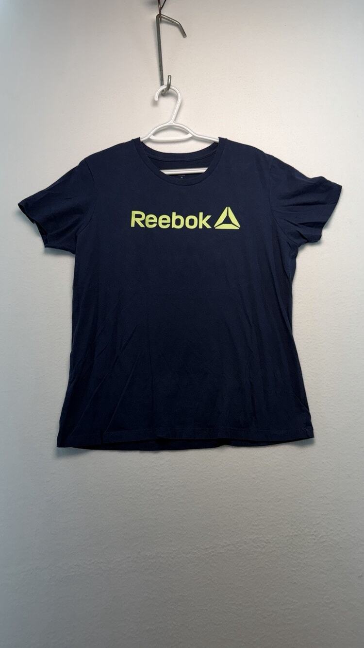 Juniors Extra Large Navy / Lime Reebok T-Shirt Classic Cozy Fit